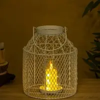 Подсвечник фонарь со стеклянной колбой 20х20х26 см, d 10 см, металл, цв. белый