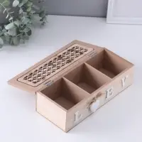 Шкатулка для украшений &laquo;Дом, там где сердце&raquo;, дерево, 3 деления, 9.7&times;24&times;7 см