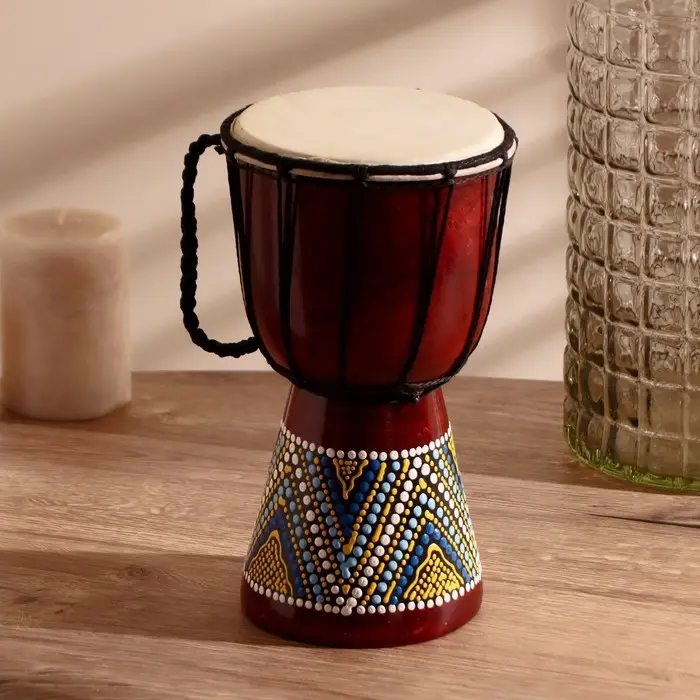 Сувенирный музыкальный инструмент "Барабан Джембе" 25х14х14 см МИКС