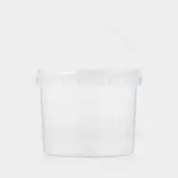 Ведро с крышкой,3 л, d= 19 см, прозрачное, 60 шт/уп.