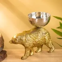 Сувенир с чашей &laquo;Медведь&raquo; 21.5&times;10&times;18.5 см, алюминий