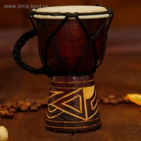 Сувенирный музыкальный инструмент барабан джембе "Светлый" 12х9х9 см МИКС