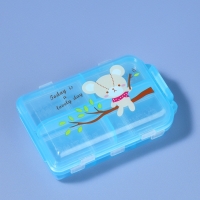 Таблетница, 9,5 &times; 6 &times; 3 см, 10 секций, цвет голубой