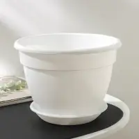 Горшок для цветов с поддоном &laquo;Антик&raquo;, 3,6 л, d=22 см, цвет белый