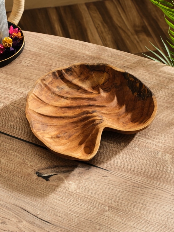 Тарелка "Ракушка" дерево Джати, 25х22х5 см, цв. коричневый