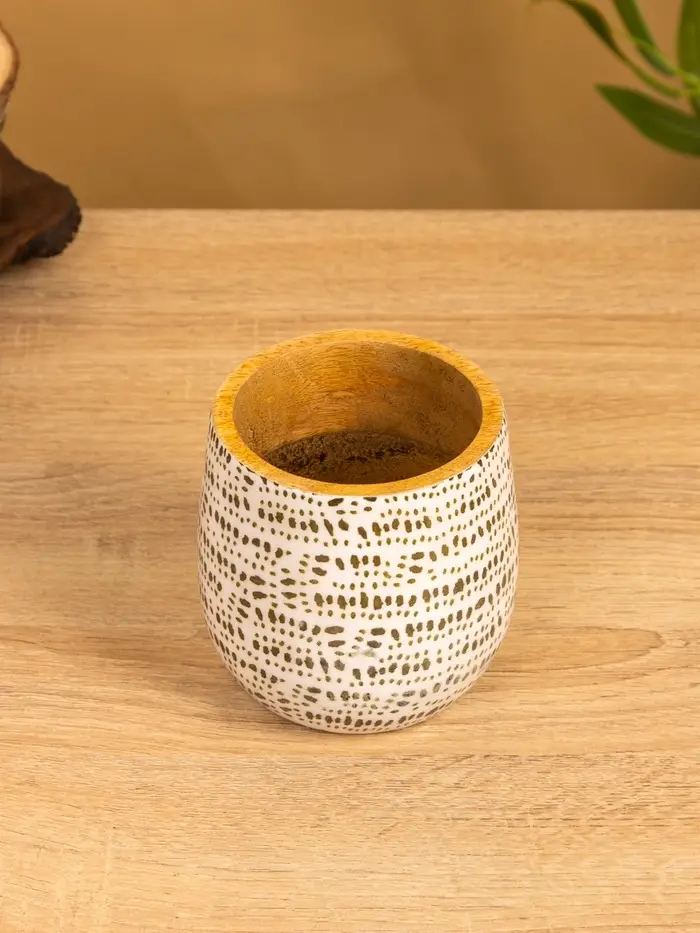 Стакан "Зебра" 10х10х10 см, дерево