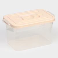 Контейнер для хранения с крышкой Доляна, 6,5 л, 31&times;20&times;18 см, цвет бежевый