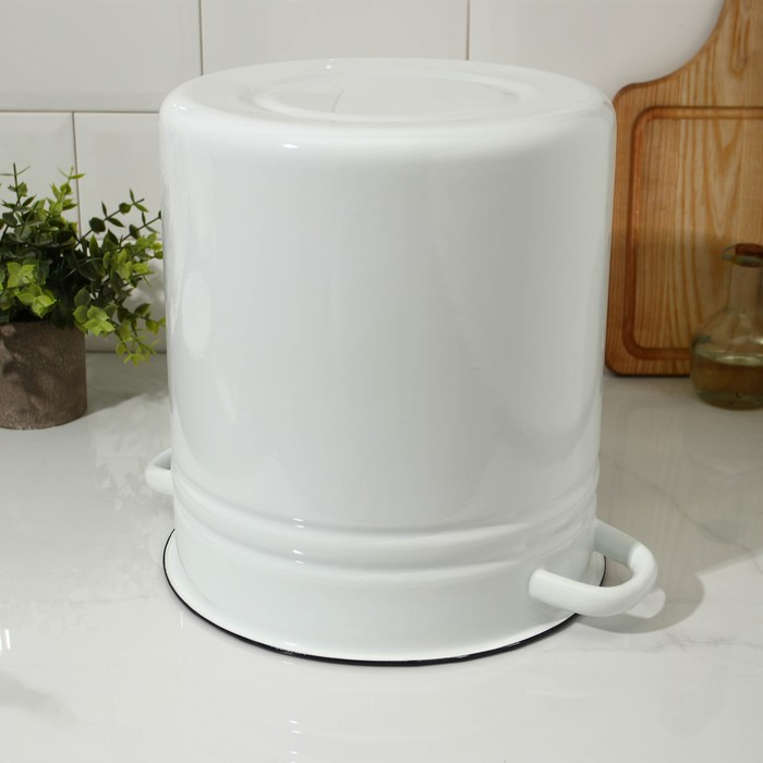 Кастрюля цилиндрическая, 12 л, индукция, цвет белый