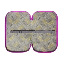 Пенал 3 секции, 125 х 205 х 55 мм, Calligrata 81П26/3 "Цветок", (объемный 3D-рисунок с эффектом металлика) ламинированный картон