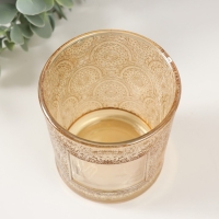 Банка для свечей стекло "Сиеста" прозрачный оранжевый 350 мл 8,5х8,5х10 см