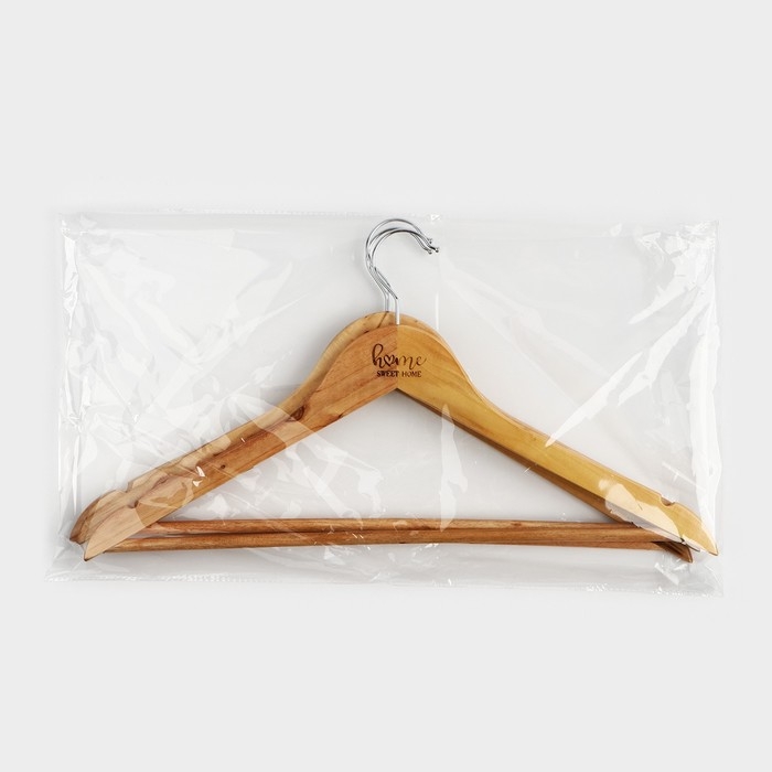 Плечики - вешалки для одежды деревянные "Home", 44,5 х 23 см