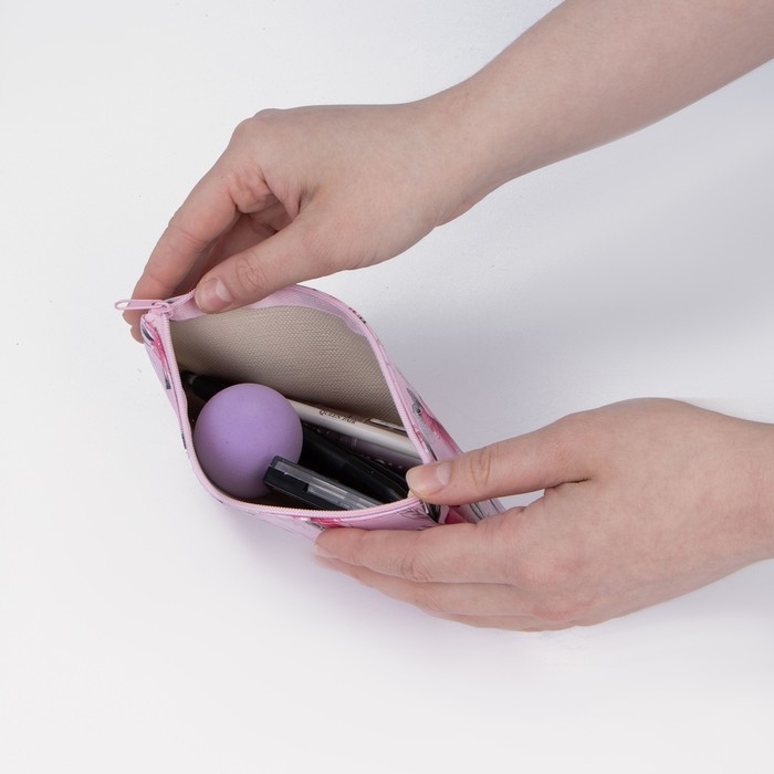 Косметичка на молнии, цвет розовый