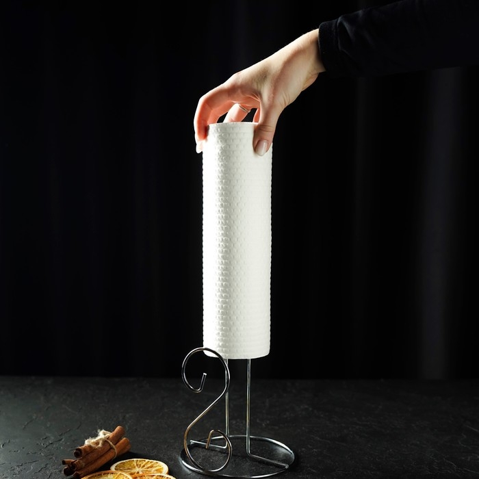 Держатель для бумажных полотенец Доляна, 13,4&times;13, 4&times;28 см, цвет хром