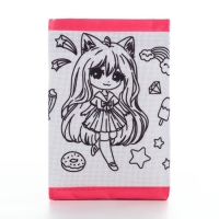 Кошелек  на липучке под раскраску "Аниме девочка"