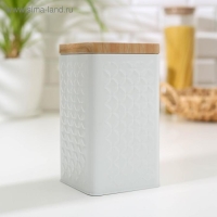 Банка для сыпучих продуктов &laquo;Ромб&raquo;, 10&times;18 см, цвет белый