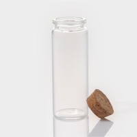 Набор стеклянных баночек для сыпучих продуктов с пробковой крышкой Доляна &laquo;Парфе. Колба&raquo;, 80 мл, 3,7&times;10 см, 12 шт