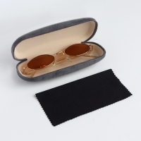 Футляр для очков на хлопушке, длина 16 см, цвет серый