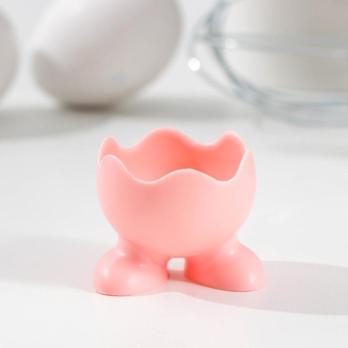 Силиконовая подставка для яиц Доляна &laquo;Ноги&raquo;, 5&times;4 см, цвет розовый