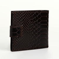Портмоне мужское на кнопке, TEXTURA, для карт, для монет, цвет коричневый