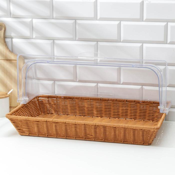 Хлебница Доляна &laquo;Крем&raquo;, плетёное основание, 53&times;32 см