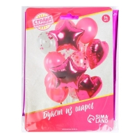 Букет из шаров &laquo;Романтика&raquo;, фольга, латекс, в наборе 14 шт., фуксия