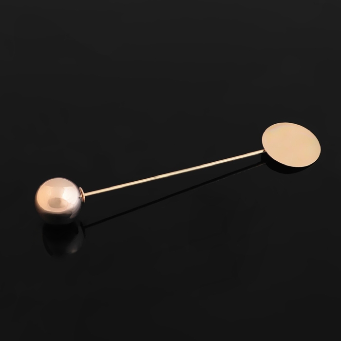 Основа &laquo;Брошь-игла&raquo; с шариком d=1,2 см (набор 5 шт.), L=7 см, площадка 1,5 см, цвет золото