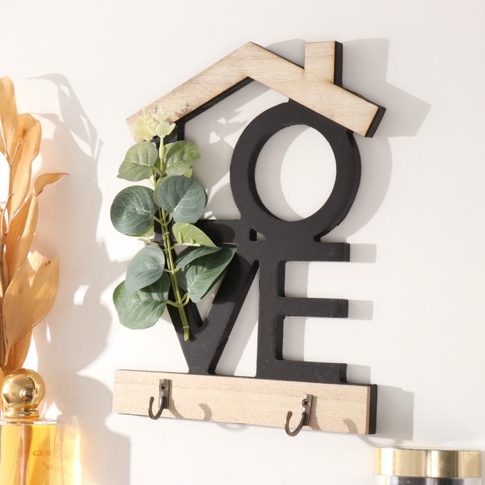 Крючки декоративные дерево "Любовь. Домик" 18,3х23,8 см