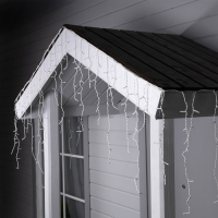 Гирлянда &laquo;Бахрома&raquo; 3 &times; 0.6 м, IP44, УМС, белая нить, 160 LED, свечение бело-синее, мигание, 220 В