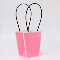 Сумка для цветов амарантовый влагостойкая, 17x17-11.5x11.5-20 см 11