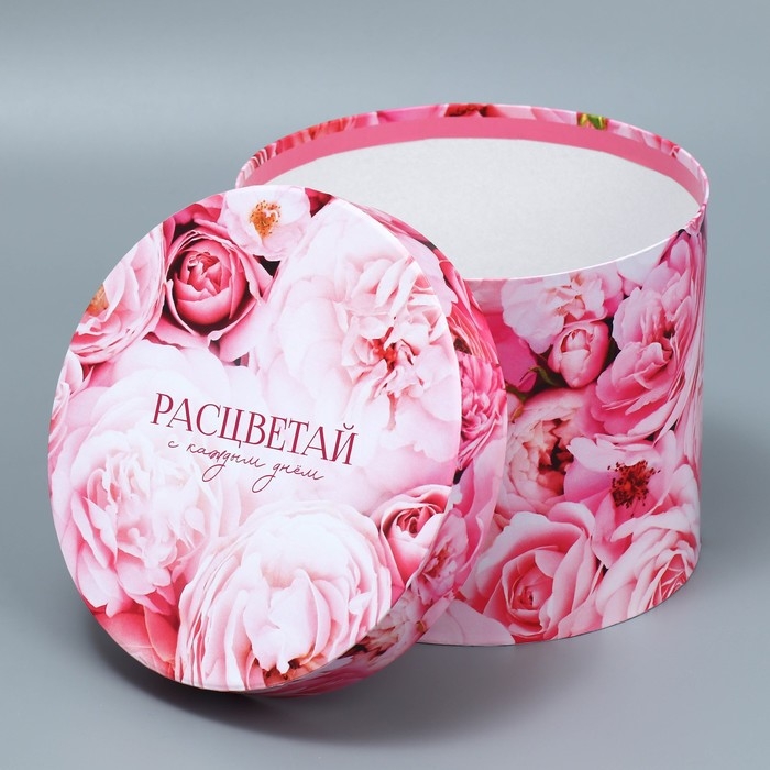 Набор шляпных коробок 5 в 1, упаковка подарочная, &laquo;Цветы&raquo;, 13 х 14 ‒ 19.5 х 22 см