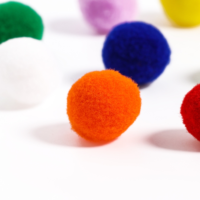 Набор текстильных деталей для декора &laquo;Бомбошки&raquo;, 100 шт., размер 1 шт. &mdash; 2 см