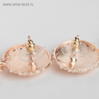 Серьги металл &laquo;Карибы&raquo; длинный прямоугольник, цвет розовое золото