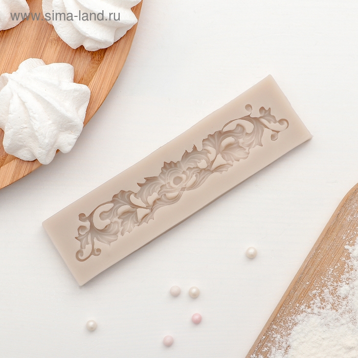 Молд Доляна &laquo;Лепнина&raquo;, силикон, 13,5&times;3,5 см, цвет розовый