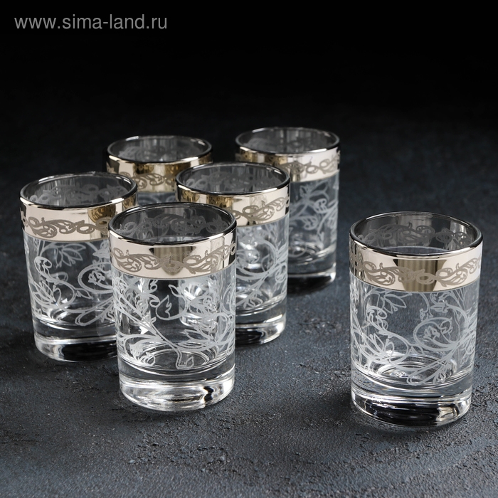 Набор стопок &laquo;Флора&raquo;, 50 мл, с гравировкой и напылением, 6 шт