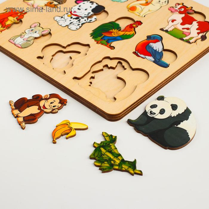 Развивающая доска &laquo;Кто что ест&raquo; дерево