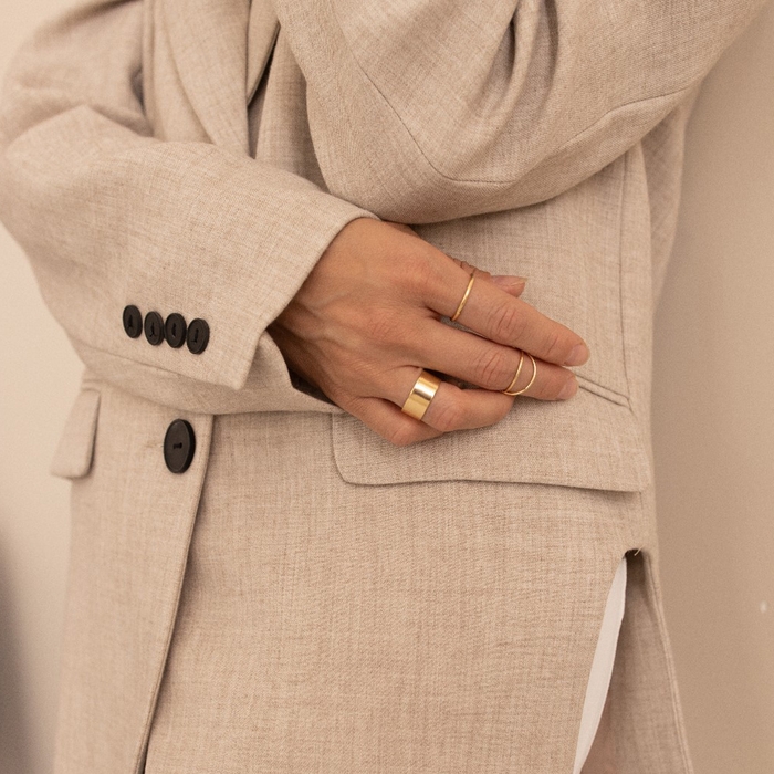 Набор колец 6 штук &laquo;Тренд&raquo; линия, цвет золото, размер 17