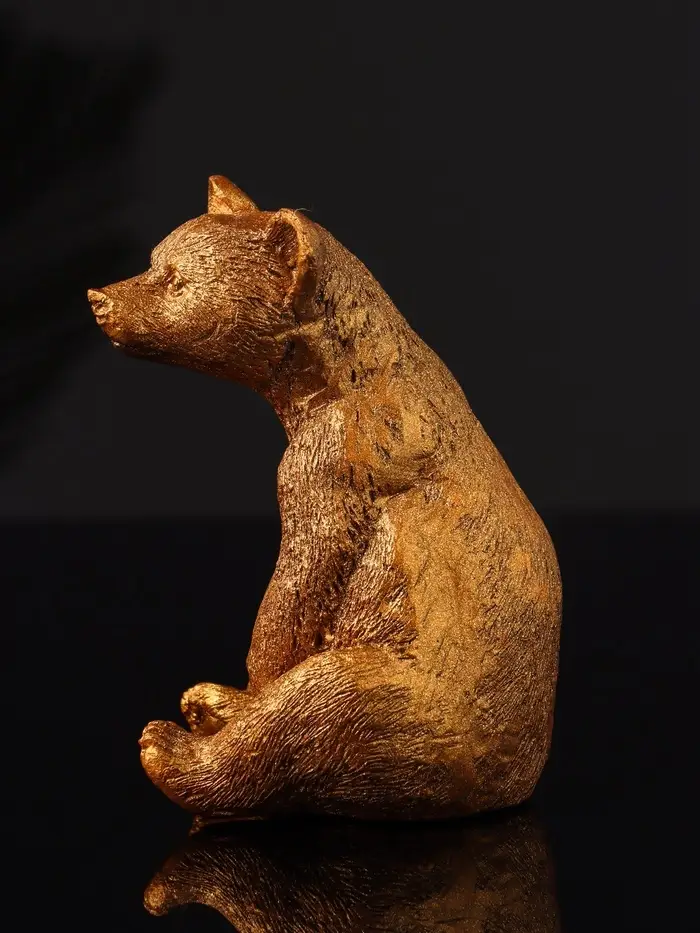 Фигура "Медведь сидит", 9х6 см, бронза