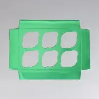 Коробка для капкейков, кондитерская упаковка с окном, 6 ячеек &laquo;Светло-зеленая&raquo;, 25 х 17 х 10 см