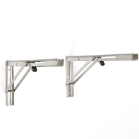 Кронштейн складной для столов и полок ТУНДРА, 2 шт., длина 450 мм, нержавеющая сталь