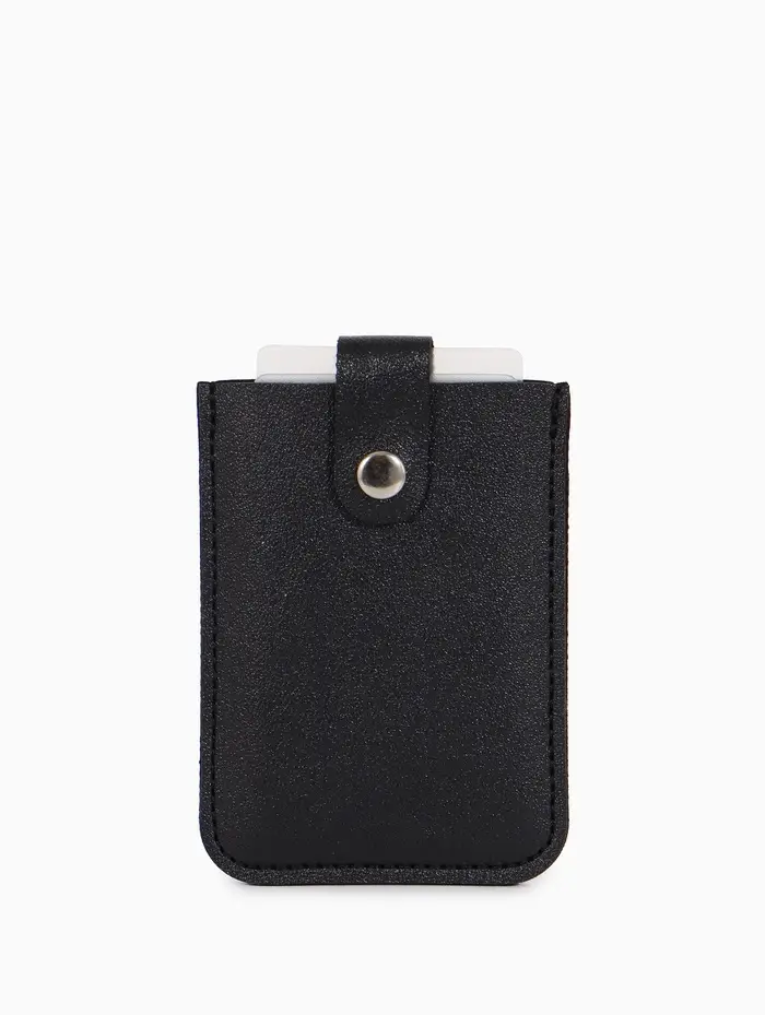 Картхолдер 7,9*0,5*10,3 см, 5 карт, на кнопке, черный