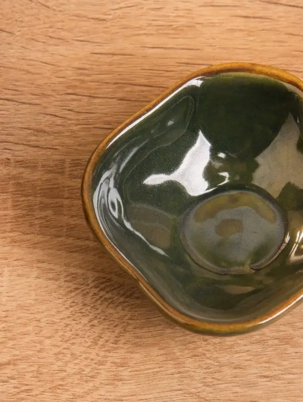 Соусник "Органика" керамика, цв. зелёный, 7,5х7,5х3 см