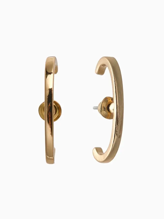 Серьги металл "Минимализм" петля, цвет золото