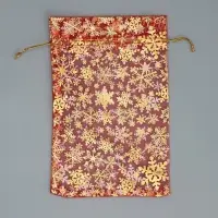 Мешочек подарочный органза &laquo;С Новым Годом!&raquo;, 16 х 24 см +/- 1.5 см