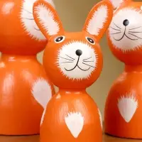 Набор сувенирный &laquo;Зайки&raquo;, h=15 см, h=13 см, h=10 см, дерево, оранжевый