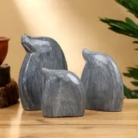 Набор сувенирный "Привидения" дерево H 12, 9, 7 см, цв. серый