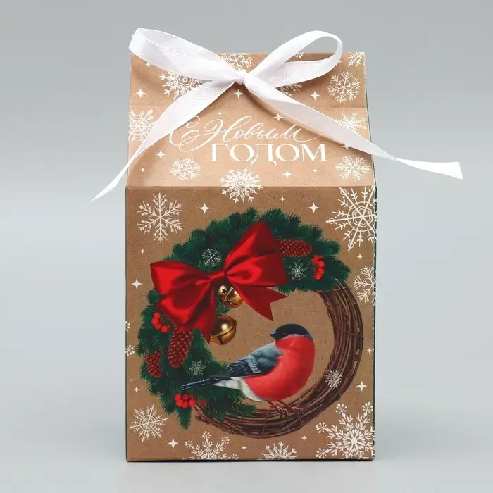 Упаковка для кондитерских изделий &laquo;С Новым годом&raquo;, снегирь, 8 х 10 х 16 см, Новый год