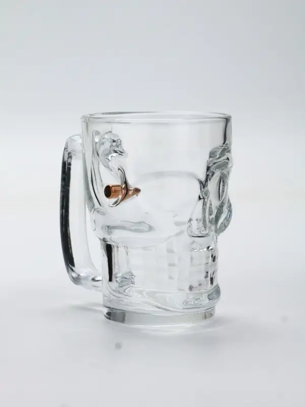 Кружка для пива "Череп" с пулей,  350 мл