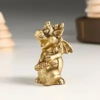 Фигурка полистоун &laquo;Бронзовый дракоша с подарками&raquo;, 4&times;3&times;5 см, МИКС