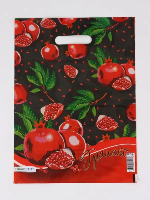 Пакет "Гранат , полиэтиленовый с вырубной ручкой 30х40 см, 60 мкм
