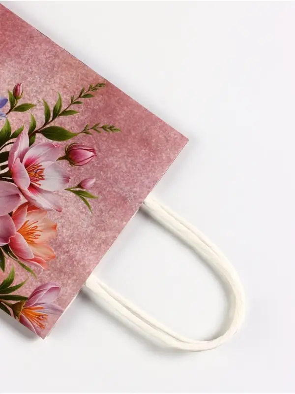 Пакет подарочный крафт, &laquo;Весна!&raquo;, 15&times;8&times;21 см